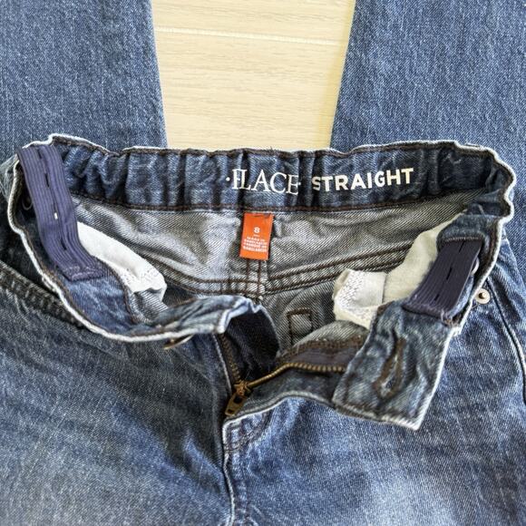 Place Boy's Straight Blue Denim Adjustable Waistband Jeans Size 8 - Picture 3 of 4